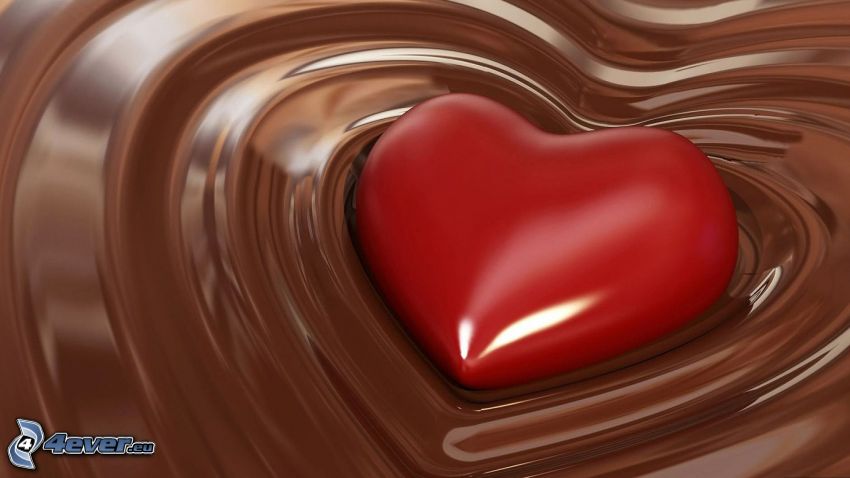 corazón, chocolate