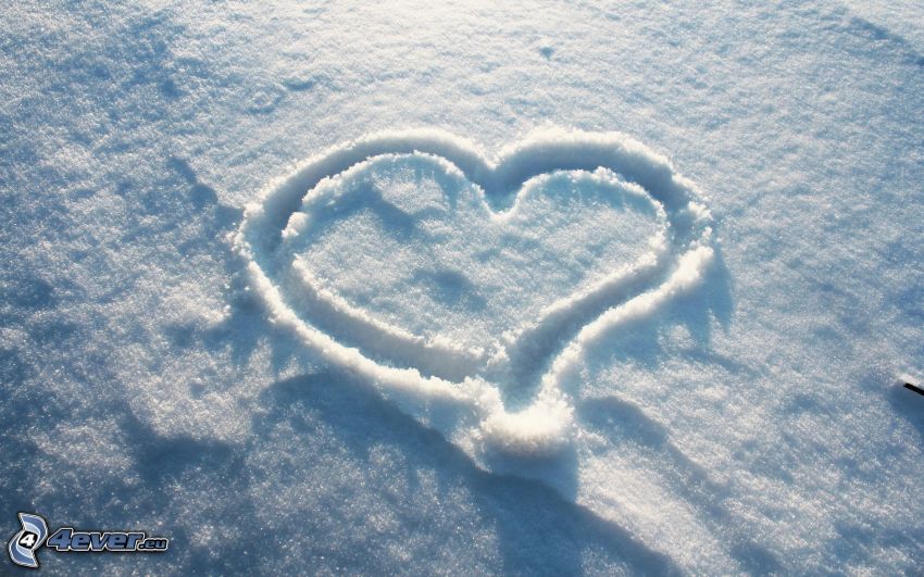 corazón, nieve
