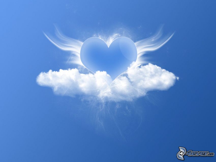 corazón en el cielo, nube