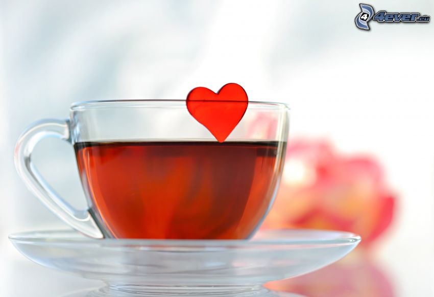taza de té, corazón