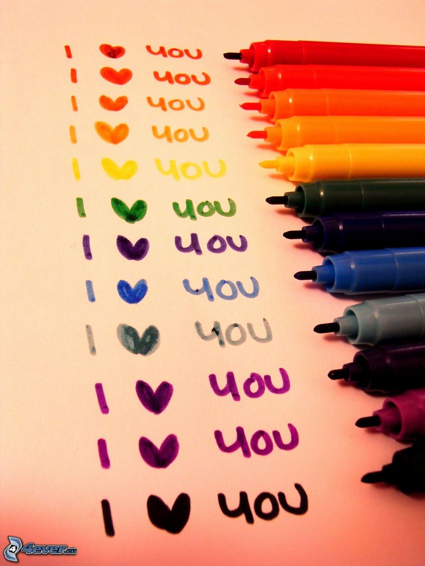 I love you, marcadores