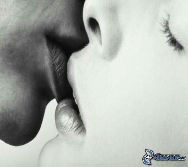 beso suave, amor, beso, labios