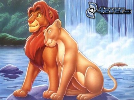 El Rey León, el león animado, amor