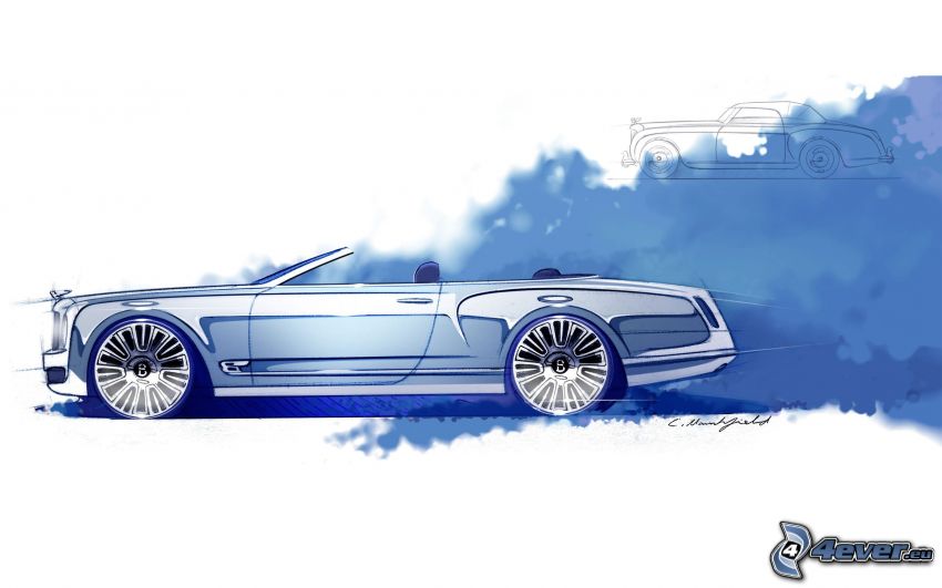 Bentley Mulsanne, dibujos animados de coche