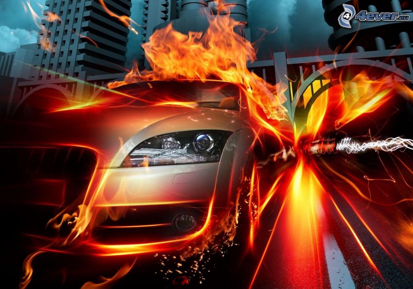 Audi TT, fuego