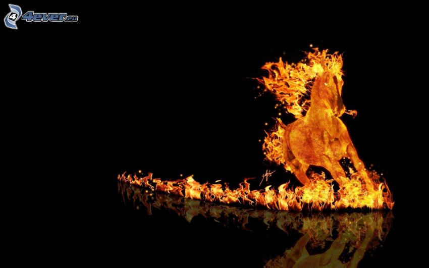 caballo en fuego