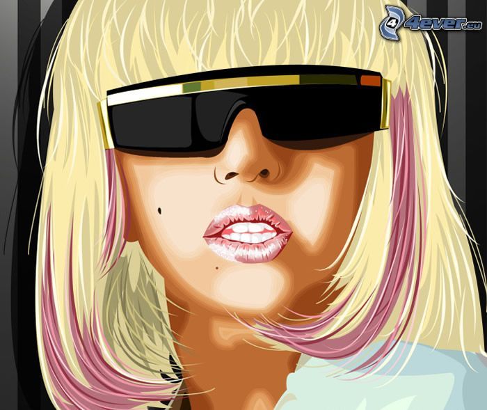 Lady Gaga, rubia, gafas de sol