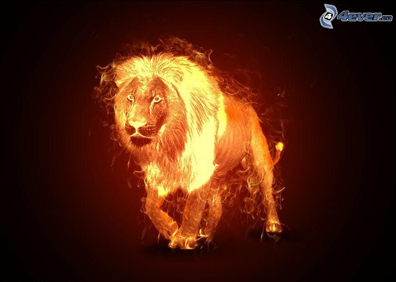 león de fuego