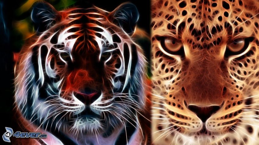 tigre fractal, leopardo fractal