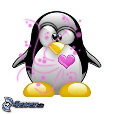 Tux, pingüino, corazón