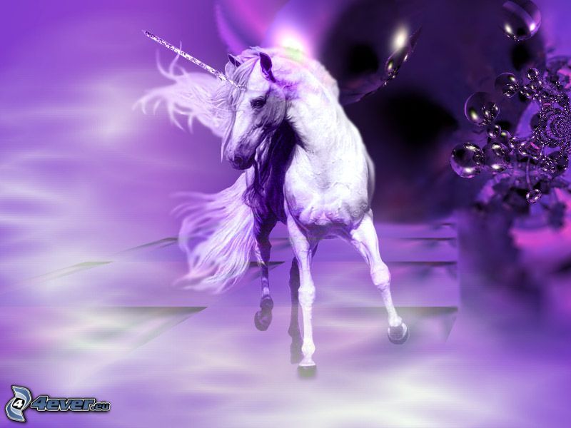unicornio, violeta, arte