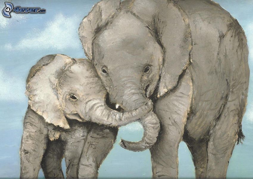 elefantes dibujados