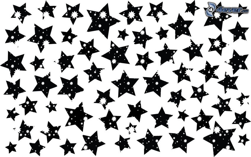 estrellas, blanco y negro