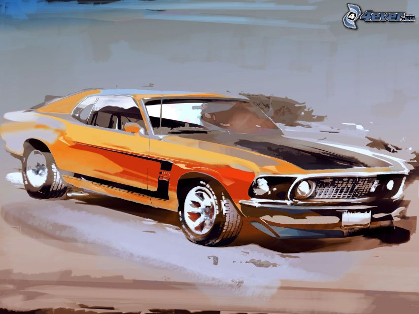 Ford Mustang, dibujos animados de coche