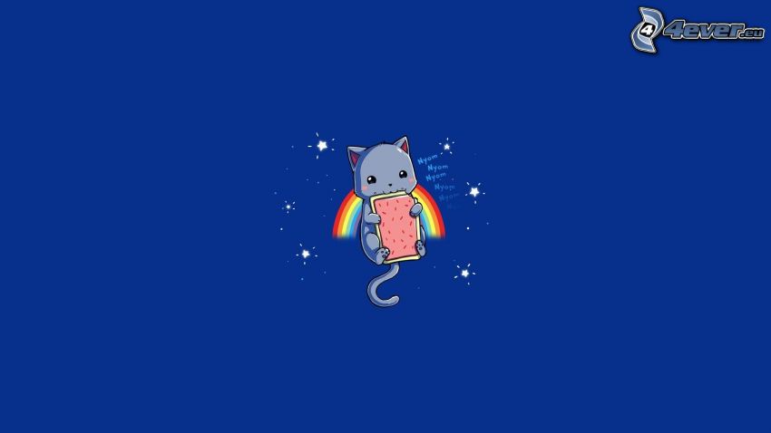 gato, galleta, arco iris