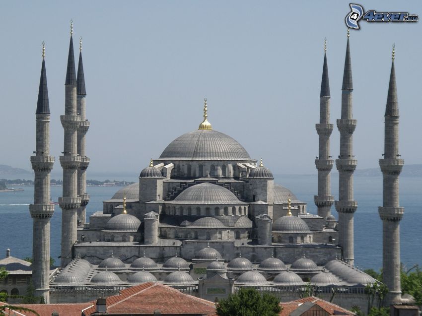 Mezquita azul, mar