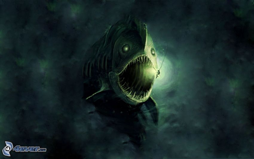 pez depredador, oscuridad