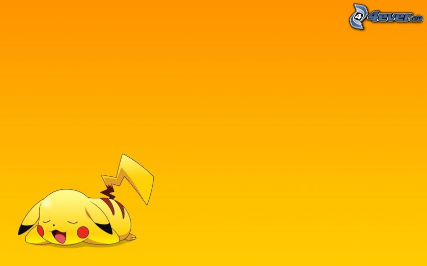 Pikachu, fondo amarillo