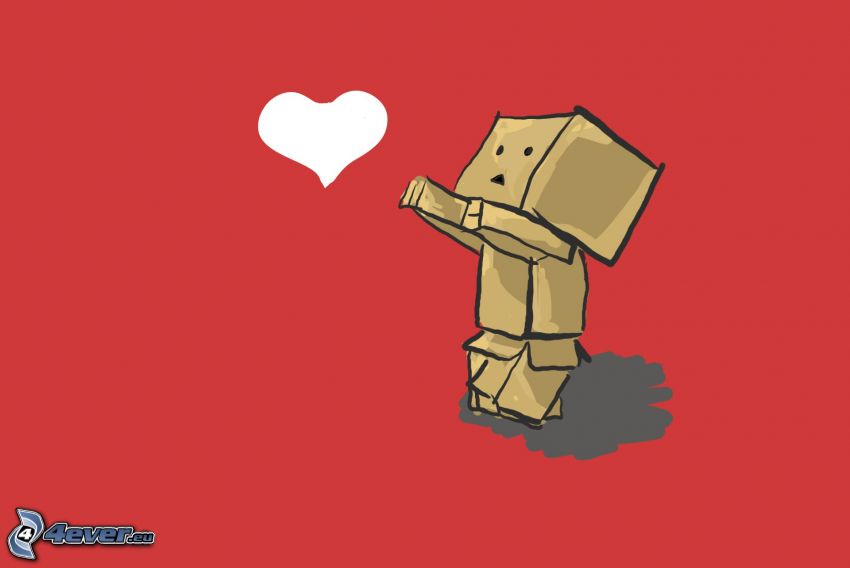 robot de papel, corazón