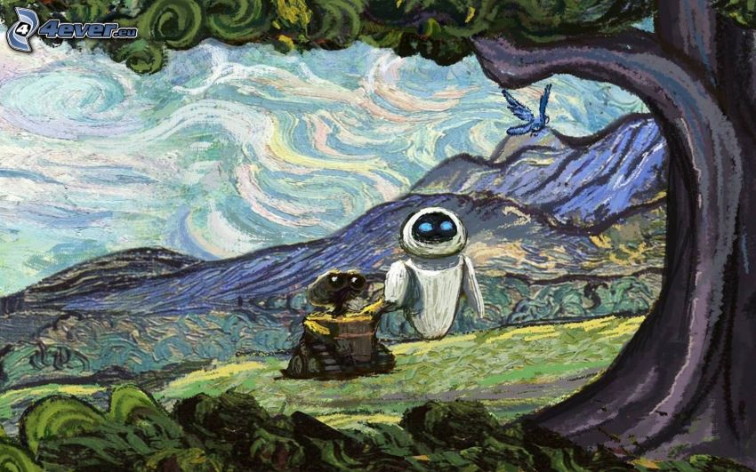 WALL·E, dibujo, pintura al óleo