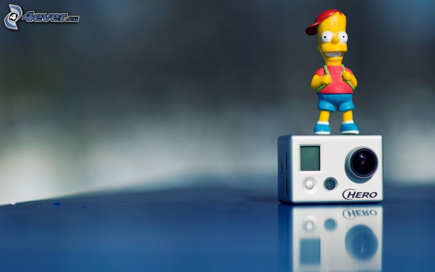 Bart Simpson, cámara, juguete