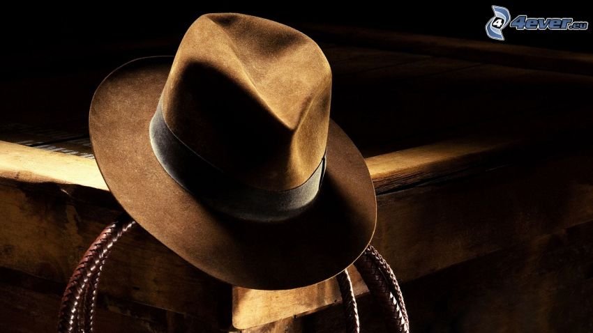 Indiana Jones, sombrero, lazo