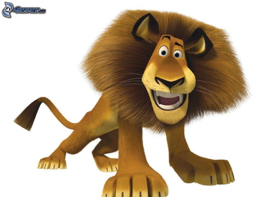 león de Madagascar, el león animado