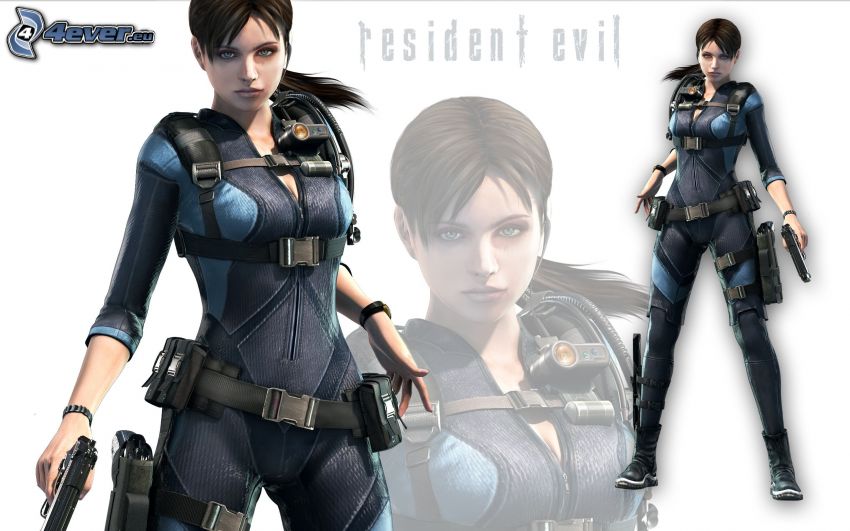 Resident Evil, mujer con arma