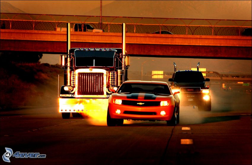 Transformers, coches, camión