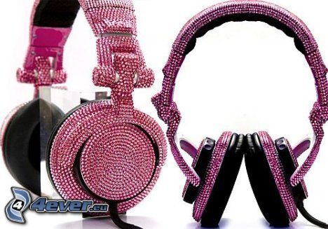 auriculares, color rosa