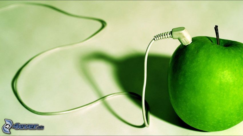 manzana, auriculares