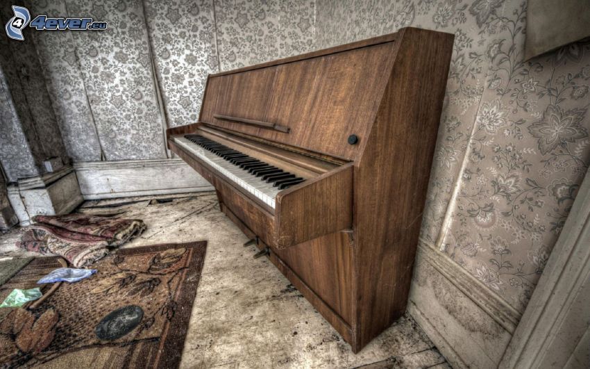 piano, antiguo edificio, HDR