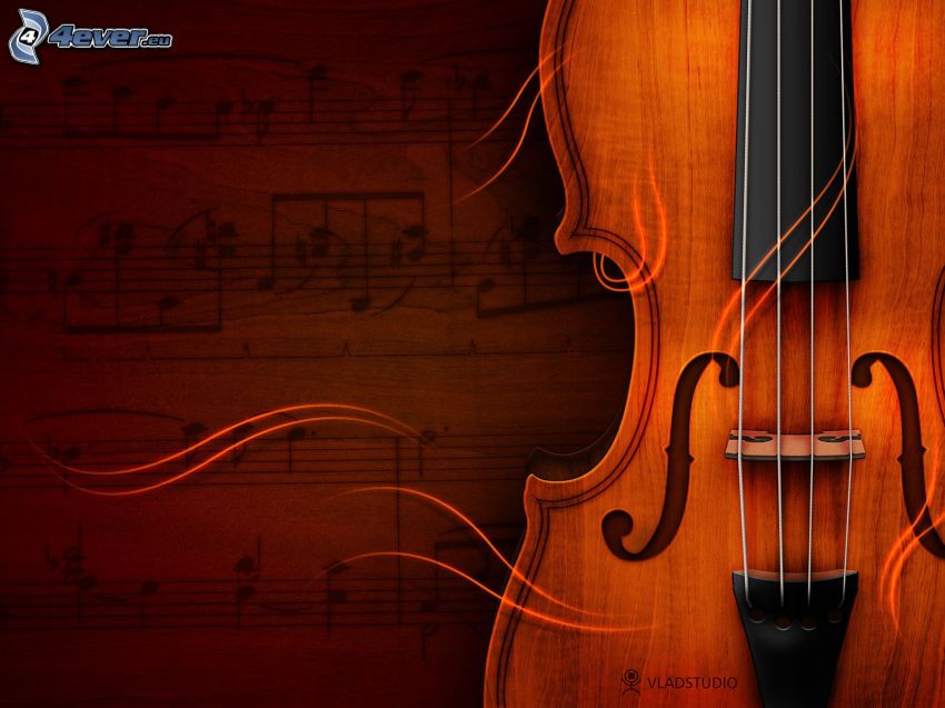 violín, notas de música