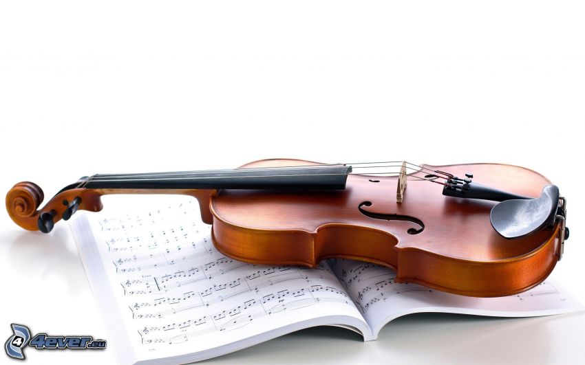 violín, notas de música