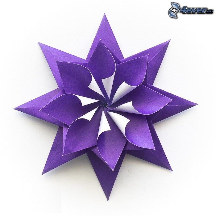 origami, flor púrpura