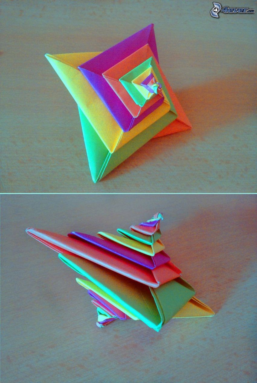 origami, papel de color