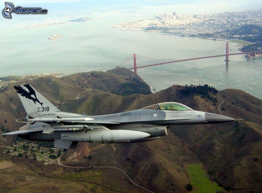 avion de caza, San Francisco, vistas a la ciudad