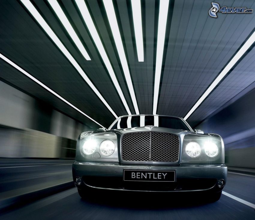 Bentley, acelerar, túnel