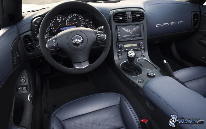 Chevrolet Corvette, interior, volante, cuadro de mandos - salpicadero