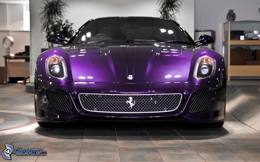 Ferrari, delantera de coche, violeta