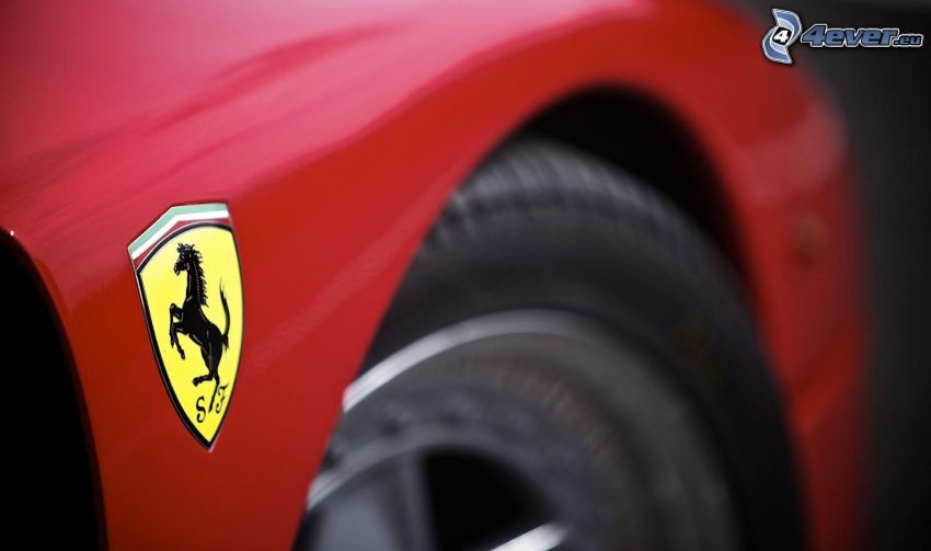 Ferrari, logo, rueda