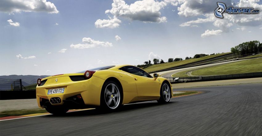 Ferrari 458 Italia, acelerar, camino