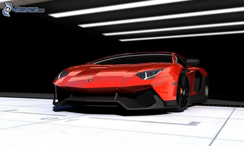 Lamborghini Aventador, delantera de coche