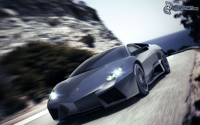 Lamborghini Reventón, luces, acelerar