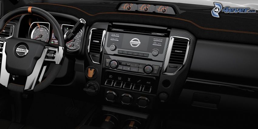 Nissan Titan, interior, cuadro de mandos - salpicadero, volante
