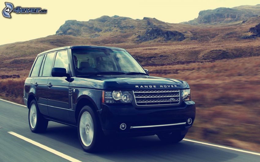 Range Rover, camino, acelerar, colina