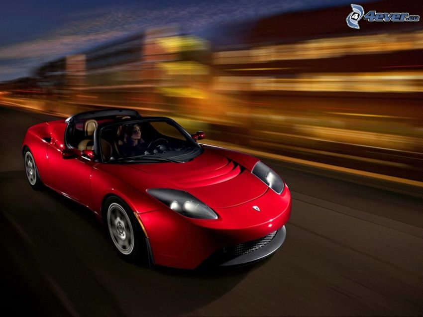 Tesla Roadster, acelerar, descapotable