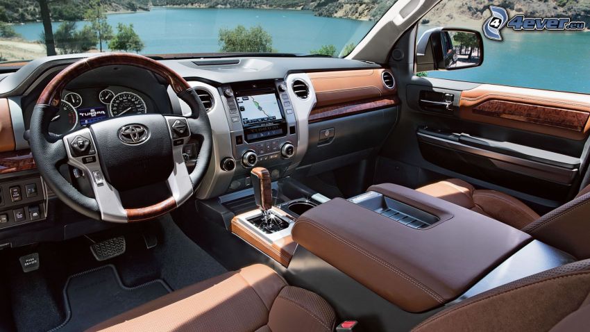 Toyota Tundra, interior, volante, cuadro de mandos - salpicadero, lago