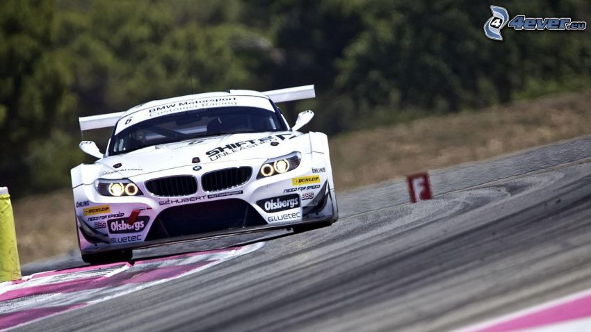 BMW, coche de carreras, carreras en circuito