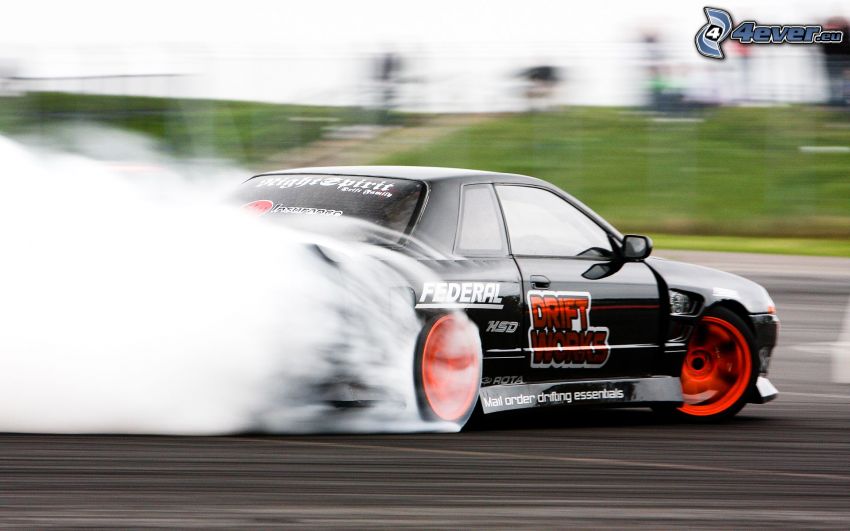 drift, carreras, humo